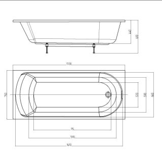 Акриловая ванна AZARIO ADELINA AV.0010170 прямоугольная 170*75